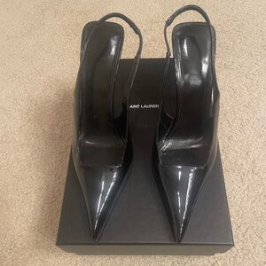 1150$ SAINT LAURENT  Women’s Paloma 105 Patent Leather Slingback High Heels